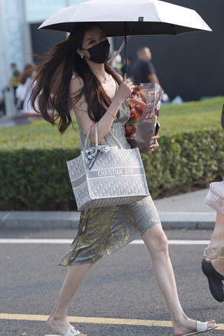 街拍长裙气质女生